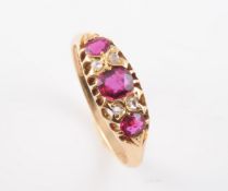A MID VICTORIAN RUBY AND DIAMOND RING