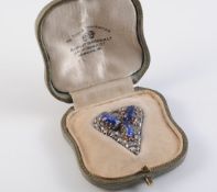 AN EARLY 19TH CENTURY CEYLON SAPPHIRE AND DIAMOND PENDANT