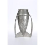 A LIBERTY & CO TUDRIC PEWTER BOMB SHAPED VASE, DESIGNED BY ARCHIBALD KNOX