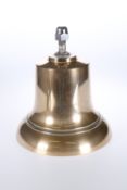 A LARGE POLISHED BRASS BELL