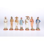 A SMALL COLLECTION OF INDIAN PAINTED CLAY FIGURES, EARLY 20th CENTURY