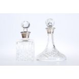 TWO SILVER MOUNTED SCENT BOTTLES