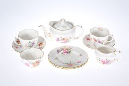 A ROYAL CROWN DERBY "DERBY POSIES" TEA SERVICE FOR TWO