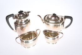 A SILVER FOUR PIECE TEA SERVICE