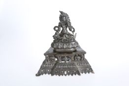 A SINO-TIBETAN BRONZE FIGURE OF A FEMALE DEITY