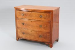 A VICTORIAN MAHOGANY BOW-FRONT CHEST OF DRAWERS