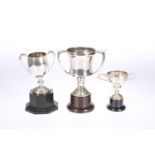 A GROUP OF THREE SILVER TROPHIES