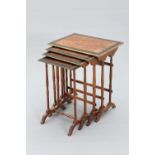 A SET OF REGENCY ROSEWOOD AND PARQUETRY QUARTETTO NESTING TABLES