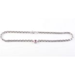 AN 18CT WHITE GOLD, RUBY AND DIAMOND NECKLACE