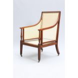 AN EDWARDIAN MAHOGANY BERGERE IN GEORGE III STYLE