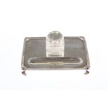 AN EDWARDIAN SILVER INKSTAND