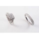 A 9CT WHITE GOLD AND DIAMOND WEDDING SET