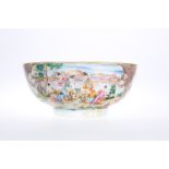 A CHINESE EXPORT FAMILLE ROSE PORCELAIN PUNCH BOWL, QIANLONG PERIOD