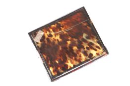 AN EARLY 20TH CENTURY TORTOISESHELL CARD CASE