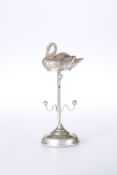 AN EDWARDIAN SILVER RING TREE AND PIN CUSHION, BOOTS PURE DRUG CO., BIRMINGHAM 1909