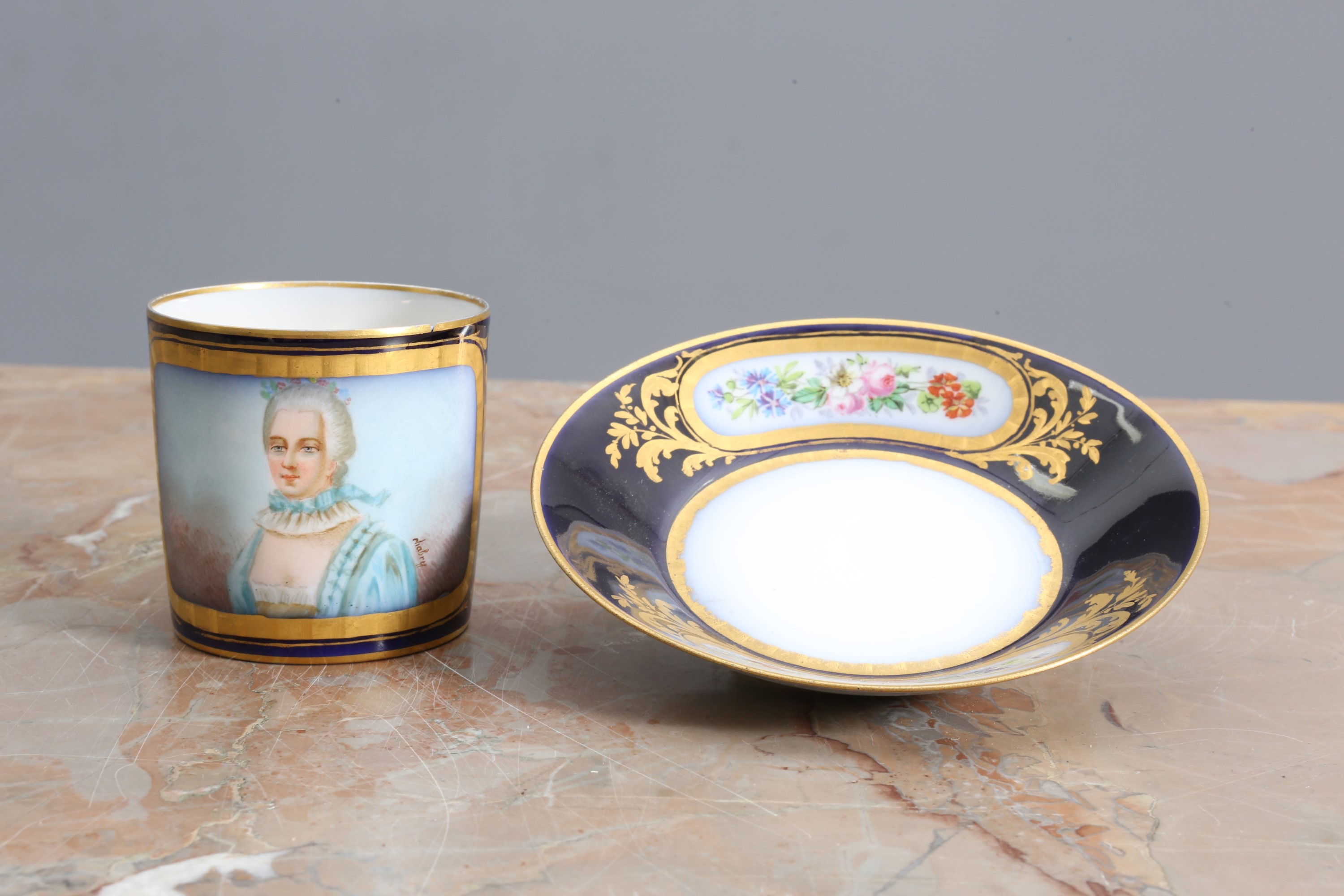 A SEVRES PORCELAIN CABINET CUP AND SAUCER, 1844