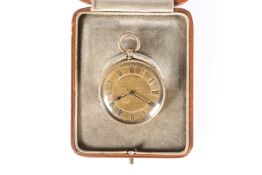 A SWISS LADY'S 14ct GOLD OPEN FACE FOB WATCH, LATE 19th CENTURY
