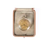 A SWISS LADY'S 14ct GOLD OPEN FACE FOB WATCH, LATE 19th CENTURY