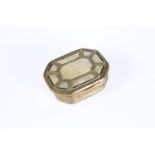 AN 18TH CENTURY MOTHER-OF-PEARL AND GILT-METAL SNUFF BOX