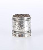 A GEORGE III SILVER NUTMEG GRATER