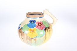 A CLARICE CLIFF "DELECIA PANSIES" PATTERN VASE