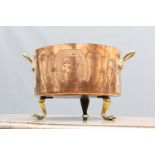 A LATE 19TH CENTURY COPPER WINE COOLER, ENGRAVED W