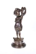 A BRONZE FIGURE OF A PUTTO IN 19th CENTURY STYLE