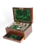 AN IRISH BRASS-MOUNTED ROSEWOOD DRESSING CASE, MID 19TH CENTURY