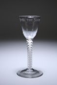 A JACOBITE WINE GLASS, c. 1765