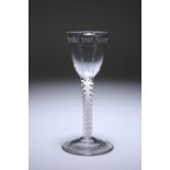 A JACOBITE WINE GLASS, c. 1765