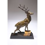 A LARGE ART DECO BRONZE OF A STAG