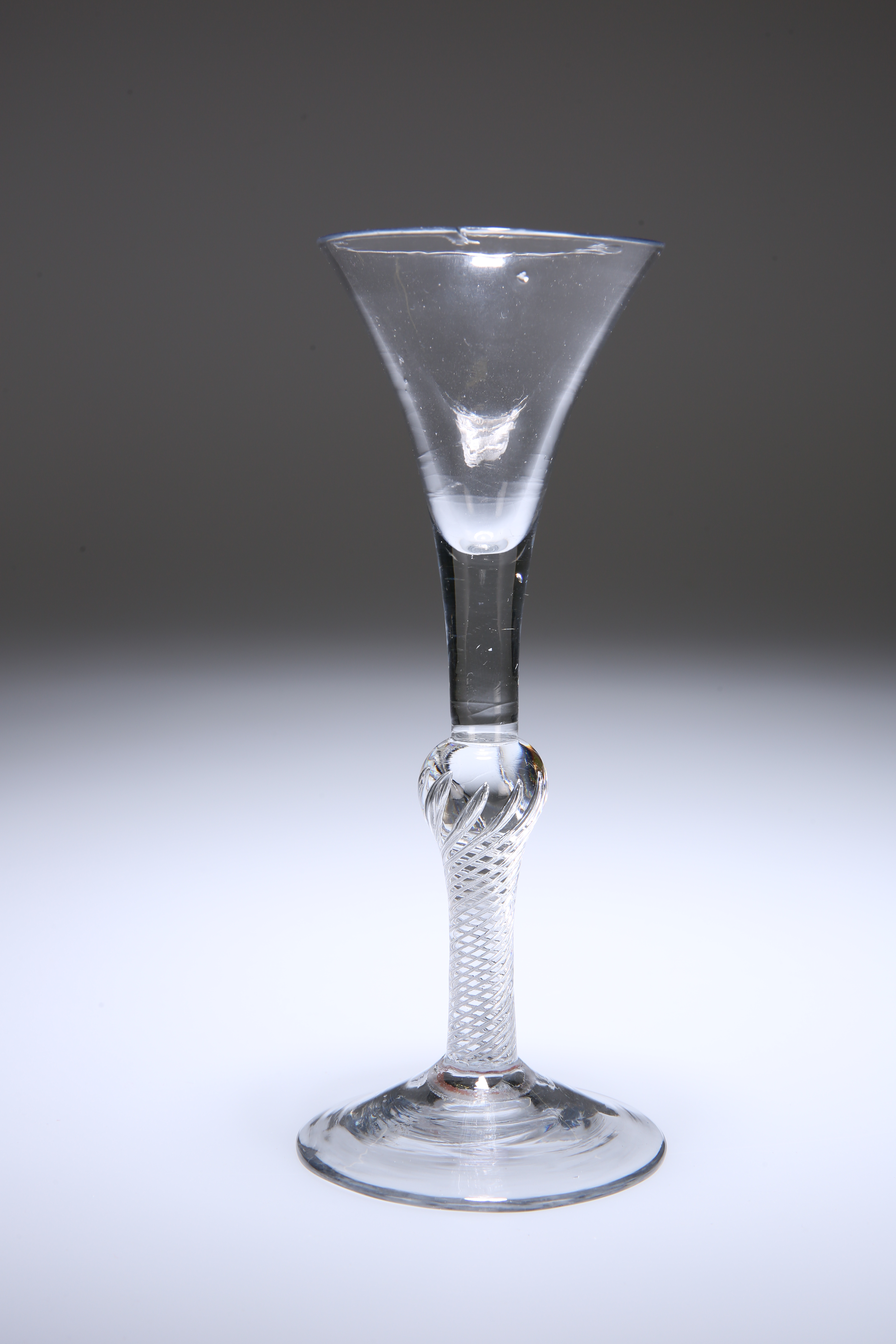 A COMPOSITE STEM WINE GLASS, CIRCA 1750