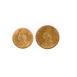 A VICTORIAN FULL SOVEREIGN AND HALF SOVEREIGN