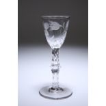 A JACOBITE WINE GLASS, c. 1780