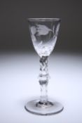 A JACOBITE WINE GLASS, c. 1780