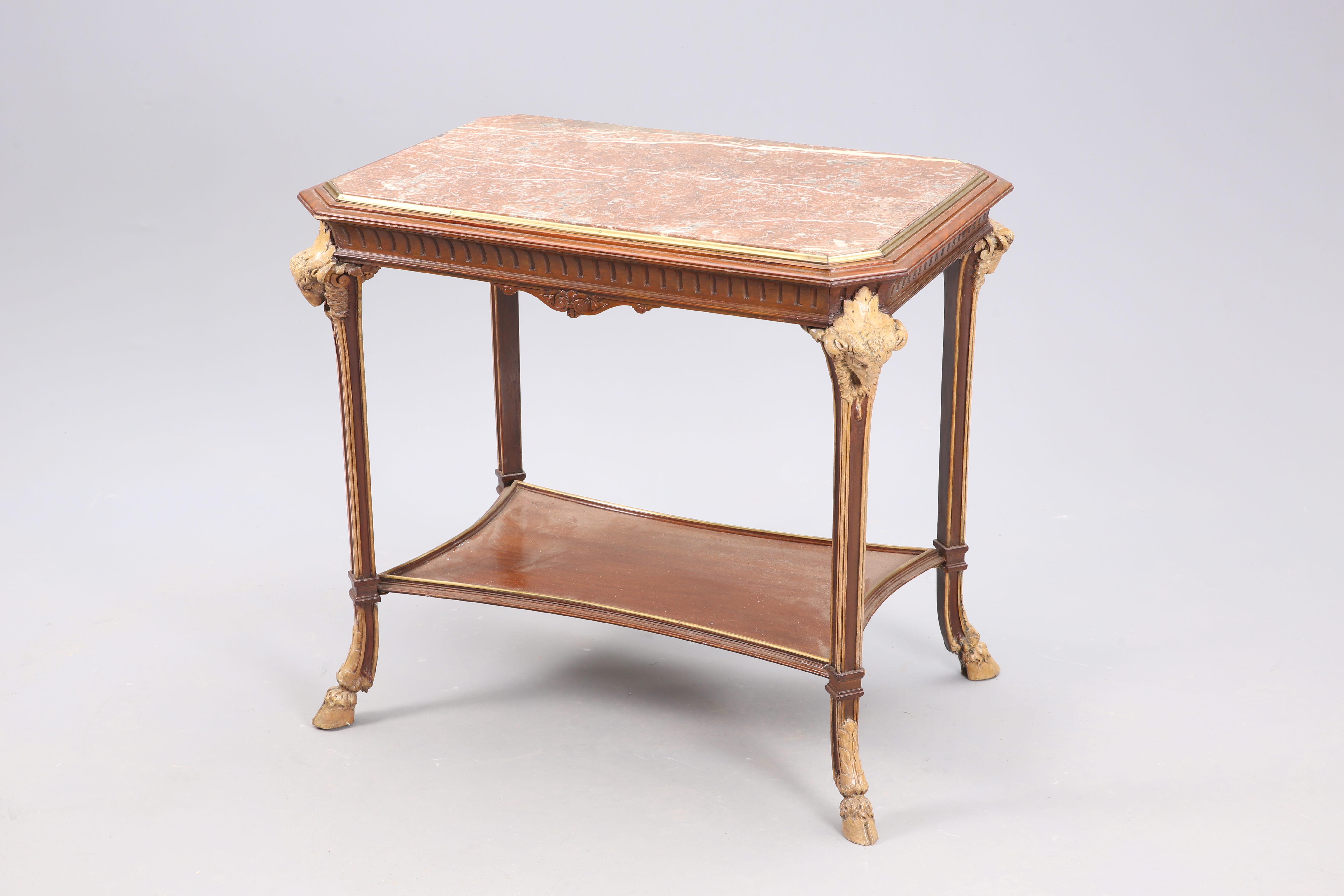 A 19TH CENTURY FRENCH MARBLE TOPPED SIDE TABLE