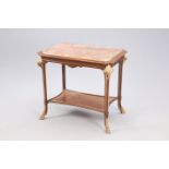 A 19TH CENTURY FRENCH MARBLE TOPPED SIDE TABLE