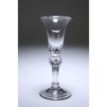 A BALUSTER WINE GLASS, c. 1740
