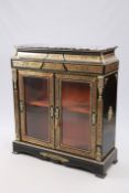A 19TH CENTURY GILT-METAL MOUNTED, EBONISED AND BOULLE MARQUETRY CABINET