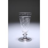 A SHORT FLAMIFORM ALE GLASS, c. 1700