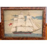 A VICTORIAN SAILOR'S WOOLWORK PICTURE