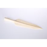 TRIBAL: A 19TH CENTURY IVORY CEREMONIAL SPEAR HEAD