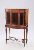 A REGENCY ROSEWOOD COLLECTOR'S CABINET ON STAND