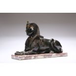 A FRENCH 19TH CENTURY BRONZE OF A SPHINX