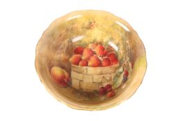 A ROYAL WORCESTER FRUIT-PAINTED STRAWBERRY BOWL