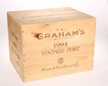 12 BOTTLES GRAHAM'S VINTAGE PORT 1994 (IN OWC)