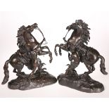 AFTER COUSTOU, A PAIR OF BRONZES OF THE MARLY HORSES