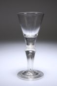 A VERY RARE BALUSTER WINE GLASS, c. 1715