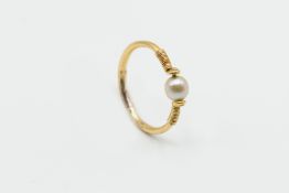 A NATURAL PEARL RING