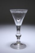 A BALUSTROID WINE GLASS, c.1730